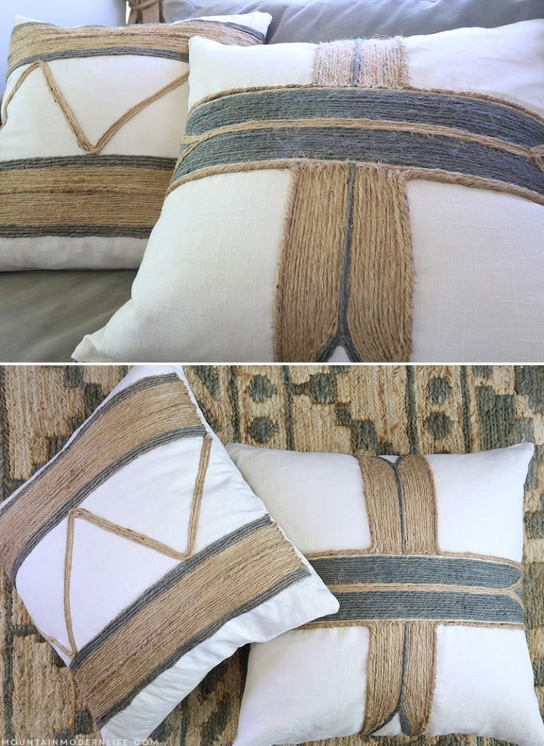 DIY Rustic “no-sew” Pillows