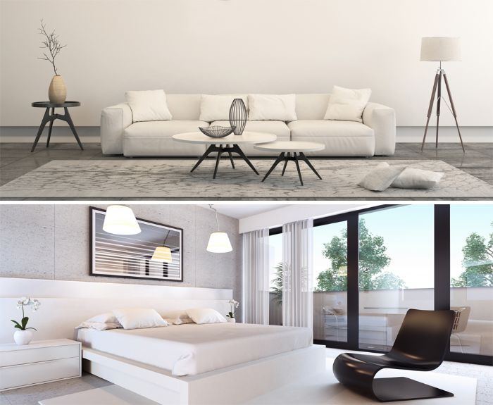 white elegant theme living area
